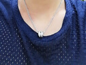 法蔻男士項鏈嘻哈男吊墜時尚潮流個性抖音網紅生日禮物送男友送老公生 氣質銀色款+45CM 曬單實拍圖