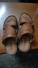 老人頭涼鞋男夏季涼拖露趾頭層牛皮真皮按摩軟底男士沙灘鞋特大碼46碼 曬單實(shí)拍圖