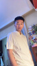 FULL MONTY男士POLO衫V領(lǐng)針織POLO休閑商務(wù)純棉翻領(lǐng)短袖T恤夏季款 白色8119 L 曬單實(shí)拍圖