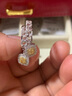 喜鉆七夕禮物18K金晴空鉆石耳環(huán)女閃耀黃鉆耳飾求婚結(jié)婚鉆石耳墜生日 雙色18K金共62分(20+42) 曬單實拍圖