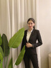 慕淘 西服套裝女ol工作服職業(yè)裝女韓版時(shí)尚氣質(zhì)正裝大學(xué)生面試春秋西裝 黑色單件外套 L 曬單實(shí)拍圖