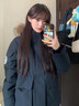 林羽森寬松派克服工裝羽絨棉服女2025冬季新款大毛領中長款加厚棉衣外套 黑色 L 推薦110-130斤 曬單實拍圖