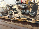 艾瑩嘉黑檀木實(shí)木茶盤(pán)功夫茶具套裝茶臺茶托盤(pán)全自動(dòng)燒水電磁爐家用茶海 魚(yú)戲荷塘茶盤(pán)+窯變建盞茶具 1件 曬單實(shí)拍圖