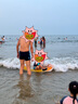 INTEX兒童游泳圈大號男女浮排浮板打水板小孩游泳沖浪踏板 騎士浮排黃色【腳泵】 曬單實拍圖