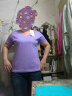 艾路丝婷夏装新款T恤女短袖上衣韩版修身体恤TX3560 紫色V领 XXXL 实拍图