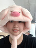 暢印新款冬季帽子女時(shí)尚可愛(ài)小豬護耳帽加厚保暖騎行卡通毛絨手套 粉色豬豬手套 曬單實(shí)拍圖