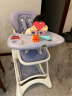 POUCH欧式宝宝餐椅婴幼儿童多功能餐车桌椅吃饭辅食餐座椅子可折叠  【幻紫暗香】K05Plus[无棉垫] 实拍图