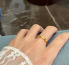 中國(guó)黃金（CHINA GOLD）黃金戒指女光面鉆紋米字螺紋足金素圈指環(huán)結(jié)婚情人節(jié)禮物送老婆 圈號(hào)20 約1g【國(guó)金禮盒】 曬單實(shí)拍圖