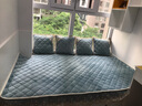 西子紗主臥飄窗墊窗臺墊四季通用定制高端飄窗坐墊毯臥室陽(yáng)臺墊子可水洗 語(yǔ)格-藍色（升級款） 70+15裙擺*180cm一條 曬單實(shí)拍圖