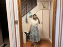 熙然夏季新款鏤空針織罩衫吊帶碎花連衣裙女套裝兩件套穿搭 綠色花 M 曬單實(shí)拍圖