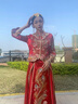 枝己（ZEIMSSMM）秀禾服新娘2025新款中式婚紗結(jié)婚禮服古裝敬酒服龍鳳褂嫁衣旗袍 S137無鉆款 S 曬單實(shí)拍圖
