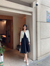 佰藍嬌小香風(fēng)連衣裙女裝2025春秋季新款高級感時(shí)尚氣質(zhì)吊帶裙子兩件套裝 米白 M （建議86-102斤） 曬單實(shí)拍圖