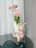 正想 創(chuàng  )意兔子花瓶擺件工藝品客廳玄關(guān)電視酒柜插花擺設辦公室裝飾品 氣球兔花插（綠色） 曬單實(shí)拍圖