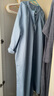 MUJI MUJI 女式 棉 寬版連衣裙 春秋 長(cháng)袖 純棉全棉FD94CC3A 薩克森藍 L (165/88A) 曬單實(shí)拍圖