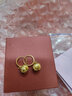 百泰首飾（BATAR JEWELLERY）生日禮物黃金耳飾女5G車花繡球圓圈耳環(huán)足金耳圈送媽媽女友 3.84g 曬單實(shí)拍圖