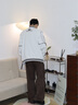 雅鹿秋季外套棒球服男潮牌上衣青少年排扣大碼男士寬松外衣帥氣夾克 691白色 常規 XL (推薦100-135斤) 曬單實(shí)拍圖