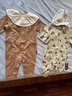 Milkbarn春秋嬰兒連體衣服寶寶秋季哈衣嬰幼兒外出爬服兩件裝 深秋松果-松果棕 80cm (12-18月-參考身高73-80cm) 曬單實拍圖