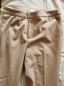 欧莎（OSA）春季毛呢西装裤子女新款高腰显瘦烟管裤休闲直筒裤 浅杏色 XL 实拍图
