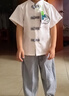 奧蒙威兒童漢服套裝古裝中國風男女童新中式學生夏裝班服古代表演服8228 男童短袖套裝 110 曬單實拍圖