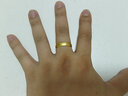 老廟黃金戒指足金古法情侶對戒素圈實心傳承男女婚戒七夕禮物送女友 男款/約5.6g 曬單實拍圖