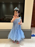 G.DUCKKIDS童裝愛(ài)莎公主裙女童連衣裙夏季2024新款兒童裙子時(shí)髦女孩生日禮物 掛脖款艾莎公主裙+1皇冠魔法棒-aqccmie 110 適合100-110cm年齡4-5歲 曬單實(shí)拍圖