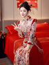 枝己秀禾服新中式2025新款新娘結(jié)婚禮服敬酒服龍鳳褂古裝嫁衣出閣服 HF013絲絨 M 曬單實拍圖