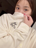 紅蜻蜓短外套女新款開衫春季新款女裝衛(wèi)衣女棒球服長(zhǎng)袖女士上衣 杏色常規(guī) L 曬單實(shí)拍圖