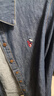 初語(yǔ)純棉polo領(lǐng)牛仔襯衫女2024秋季新款精靈刺繡復古百搭長(cháng)袖外套 深藍色 M 曬單實(shí)拍圖