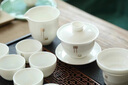 羊脂玉白瓷功夫茶具套裝家用輕奢高檔陶瓷泡茶壺蓋碗茶杯2025新款 羊脂玉（禪）字蓋碗10入組合款 曬單實(shí)拍圖