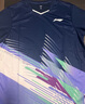 李寧（LI-NING）羽毛球服男女短袖速干比賽套裝上衣褲子兩件套 深航艦藍(lán) M  曬單實拍圖