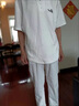 皮爾卡丹（pierre cardin）中國風(fēng)男裝刺繡款冰絲亞麻套裝男夏季寬松短袖T恤棉麻兩件套 馬車(chē)白色套裝 L 曬單實(shí)拍圖