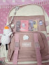 织兰书包初中女生大容量韩版可爱高中大学生双肩背包 粉色（带鸭子挂件+3个徽章+3个卡通卡片） 实拍图