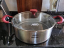 愛(ài)仕達ASD火鍋鍋304不銹鋼直身清湯加厚鍋具防粘蜂窩電磁爐通用家用大容量 30cm 曬單實(shí)拍圖