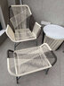 御藤美家（ROYAL RATTAN）戶外藤椅藤編創(chuàng)意家具北歐現(xiàn)代陽臺單人沙發(fā)椅庭院花園休閑編藤椅 細條椅（淺紫） 曬單實拍圖