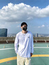 吉普（JEEP）純棉長(zhǎng)袖T恤男春秋季新款男士圓領(lǐng)體恤寬松百搭青年男女裝打底衫 黑色+霧藍(lán) XXL（建議136-145斤） 曬單實(shí)拍圖