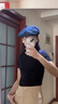 半高領(lǐng)短袖打底衫女t恤2024新款春夏氣質(zhì)修身內(nèi)搭設(shè)計(jì)感上衣黑色 黑色【螺紋】 L【102-114斤】 曬單實(shí)拍圖