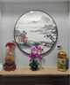 伯莎丹頓蘇繡玄關(guān)圓形山水畫(huà)掛畫(huà)客廳新中式電視柜裝飾畫(huà)書(shū)房真絲手工刺繡 鴻運當頭 80* 80 曬單實(shí)拍圖