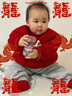 戴維貝拉（DAVE＆BELLA）女童衛衣圣誕新年款加厚寶寶上衣洋氣兒童衣服秋冬新款童裝 紅色【現貨】 90 cm（建議身高80-90cm） 曬單實(shí)拍圖