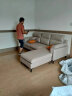 香格世家奶油风猫抓布沙发客厅小户型意式极简科技布沙发现代简约布艺直排 2.4米~三人位+脚踏 【科技布+海绵版】 实拍图