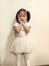 艾舞戈兒童舞蹈服女童芭蕾舞練功裙跳舞軟紗裙蓬蓬裙幼兒中國舞連體服 粉色-短袖 120 碼（高105-110cm重30-38斤） 曬單實(shí)拍圖