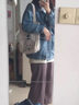 嵐玘牛仔外套女秋裝新款上衣春秋款2024衣服薄外套洋氣學生穿搭休閑 藍色復古牛仔外套 M 【建議105斤內(nèi)】 曬單實拍圖