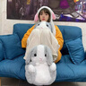 橙央 熱水袋暖手寶充電式暖寶寶暖水袋防爆可愛(ài)抱枕女生用被窩暖腳ll 垂耳兔暖手袋【含熱水袋】 曬單實(shí)拍圖