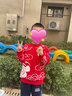 迷你巴拉男童女童毛衫寶寶龍年國風(fēng)兒童套頭針織衫【綿綿衫】 中國紅60611 130 cm 曬單實(shí)拍圖