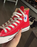 匡威（Converse）官方 All Star七夕男女美拉德高幫帆布鞋紅色101013 101013/紅色 41.5 曬單實(shí)拍圖