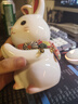 藥師窯日本手繪兔擺件陶瓷兔子生肖生日結婚喬遷辦公桌面禮品送朋友禮物 祈愿兔子存錢(qián)罐&高17cm 曬單實(shí)拍圖