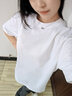 MMOPTOP純色重磅短袖T恤男夏季簡(jiǎn)約純棉寬松休閑打底衫女T001 2白色M 曬單實(shí)拍圖