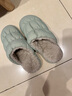 FOOTOPPO棉拖鞋女防水羽絨布拖鞋男簡約防滑棉拖家居鞋厚底保暖毛拖鞋冬 曬單實(shí)拍圖