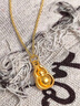 中國(guó)黃金（CHINA GOLD）福祿雙全黃金項(xiàng)鏈女足金葫蘆吊墜七夕情人節(jié)禮物送女友老婆紀(jì)念 足金吊墜+贈(zèng)s925金色鏈 曬單實(shí)拍圖
