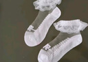 智友伴兒童襪子棉女童夏季薄款網眼透氣水晶絲襪女孩公主花邊襪寶寶短襪 曬單實拍圖