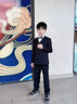 羅蒙男童西裝套裝春秋兒童禮服花童鋼琴演出服 雙排扣深灰色5件套 150 曬單實拍圖